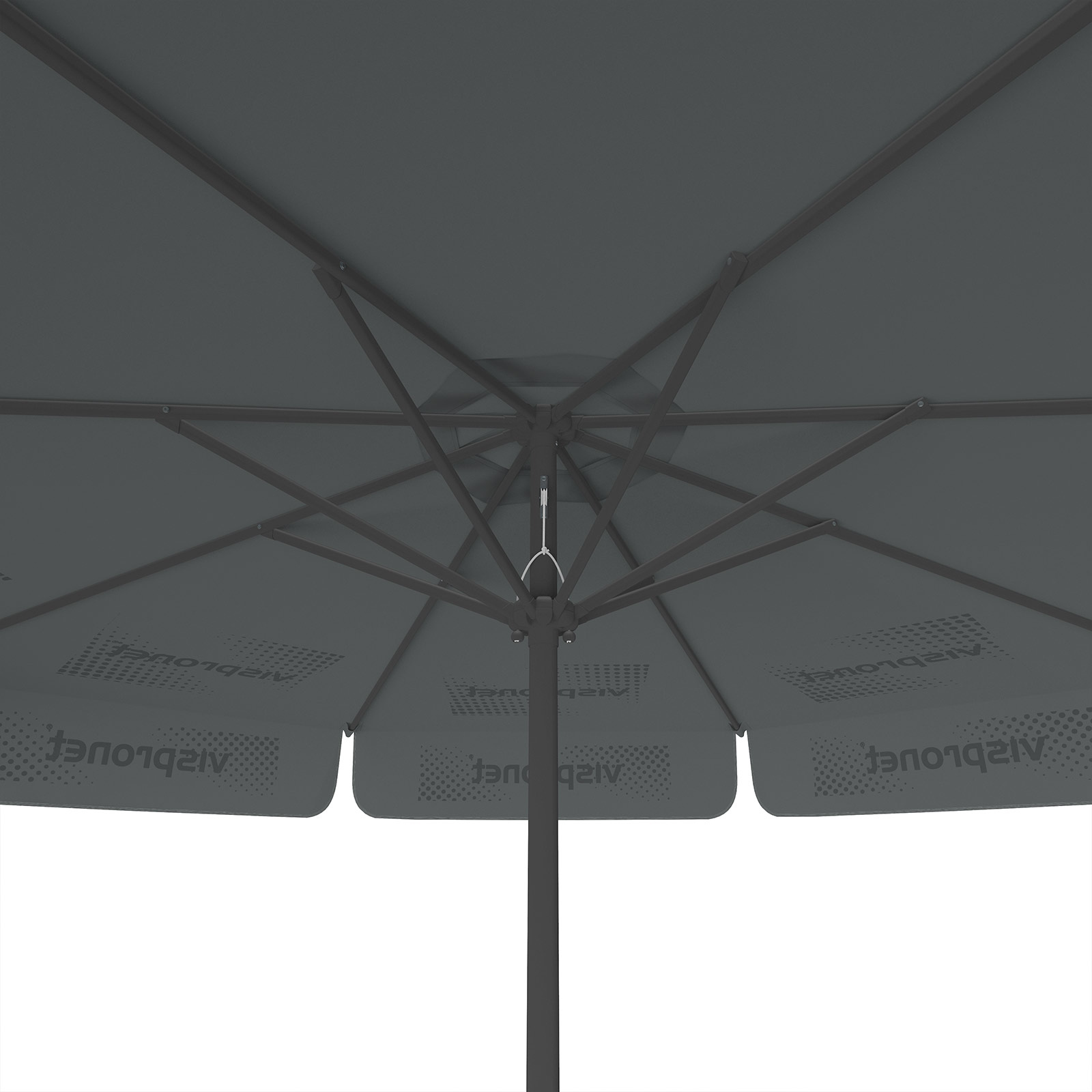 Parasol with logo print, ø 300 cm, view from below