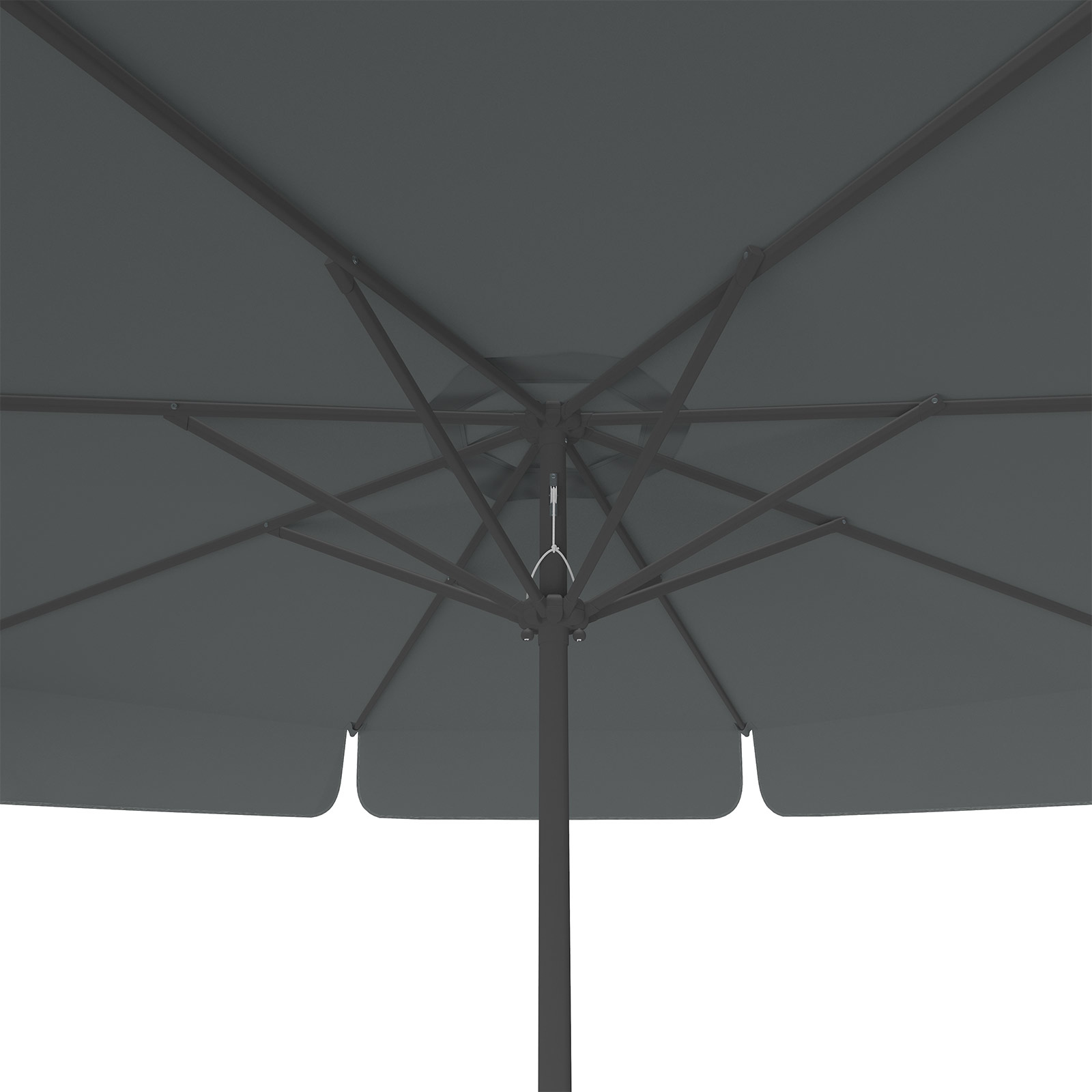Parasol anthracite, ø 300 cm, view from below