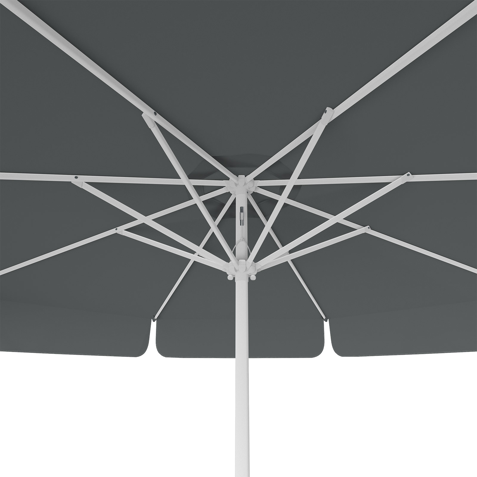 Parasol anthracite, ø 300 cm, view from below