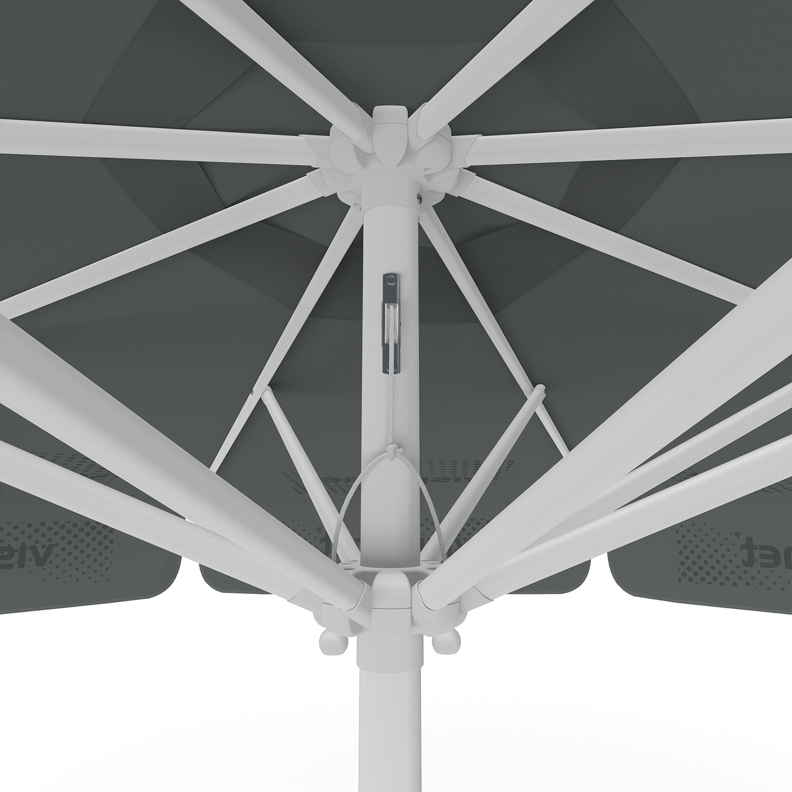 Parasol with logo print, ø 300 cm, detail of rope pulley system
