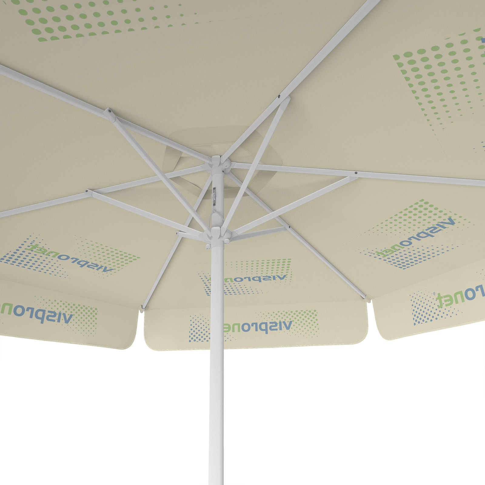 Parasol with logo print, ø 250 cm, view from below
