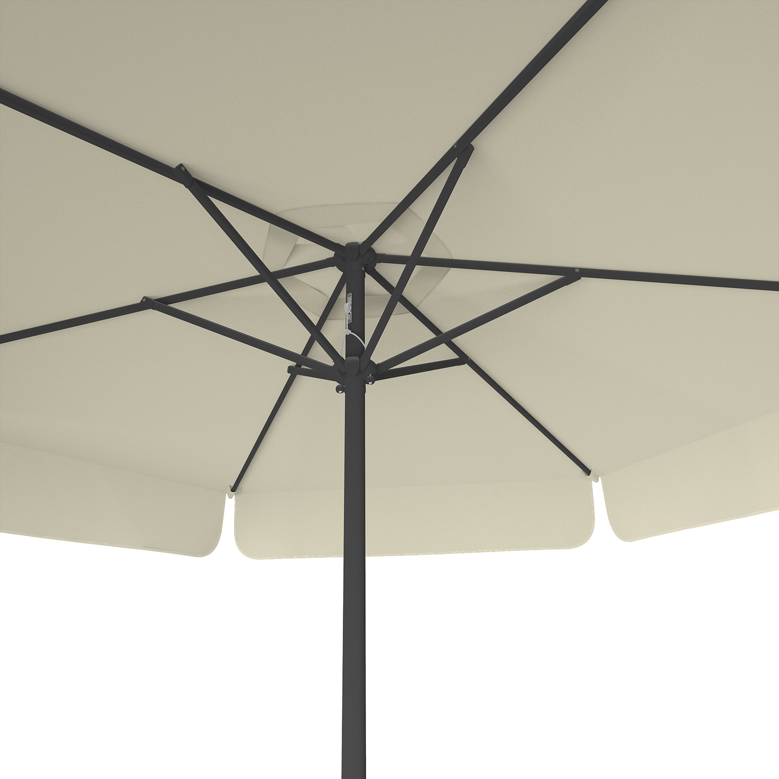 Parasol beige, ø 250 cm, view from below