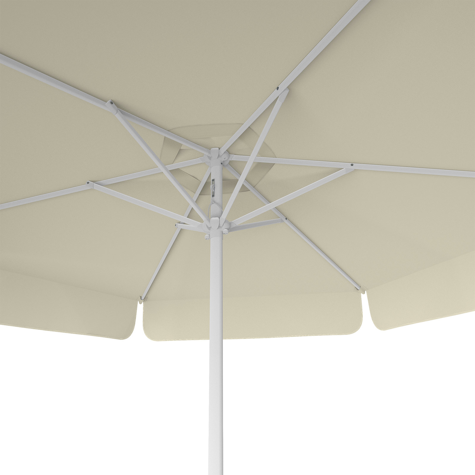 Parasol beige, ø 250 cm, view from below