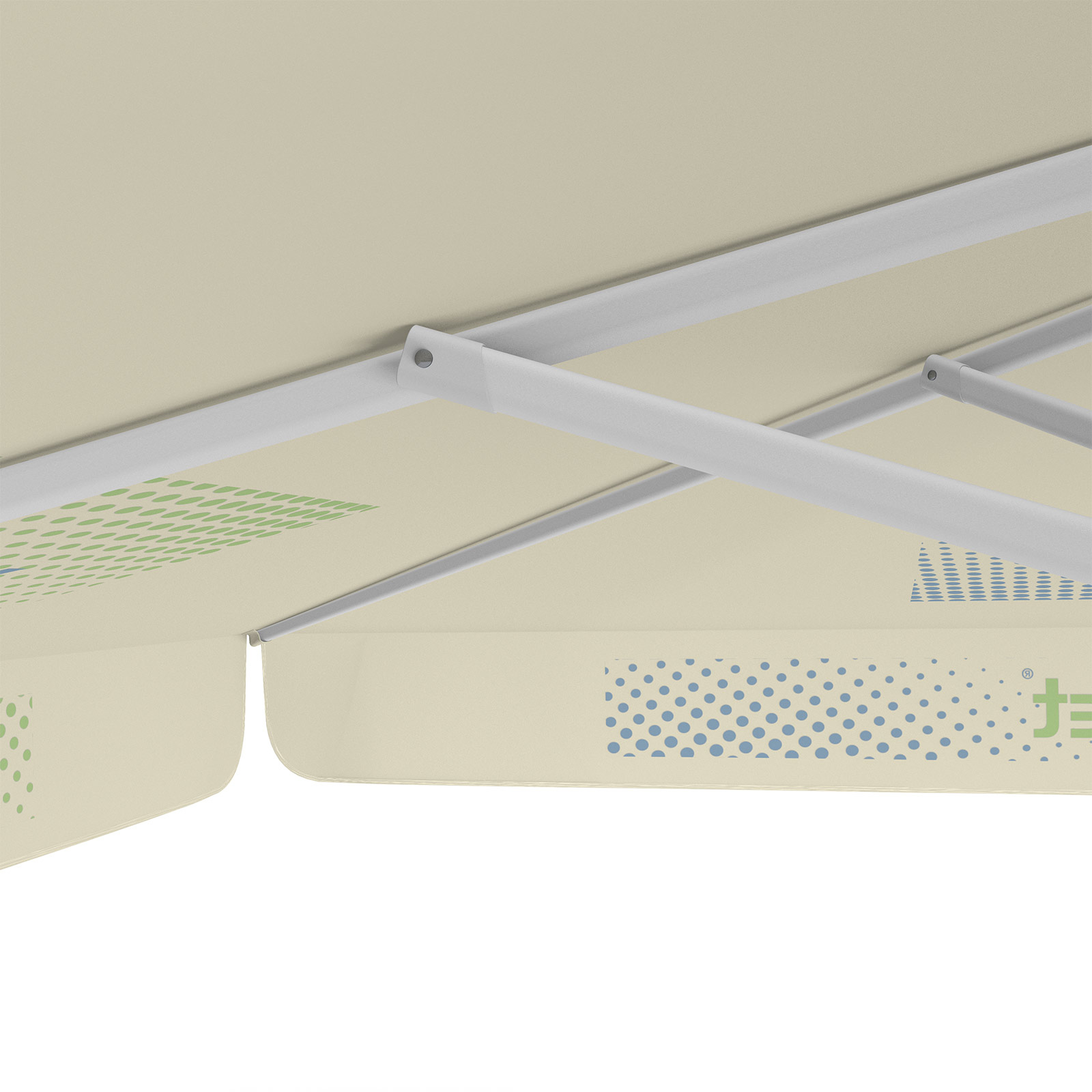 Parasol with logo print, 300 x 300 cm, sturdy ribs