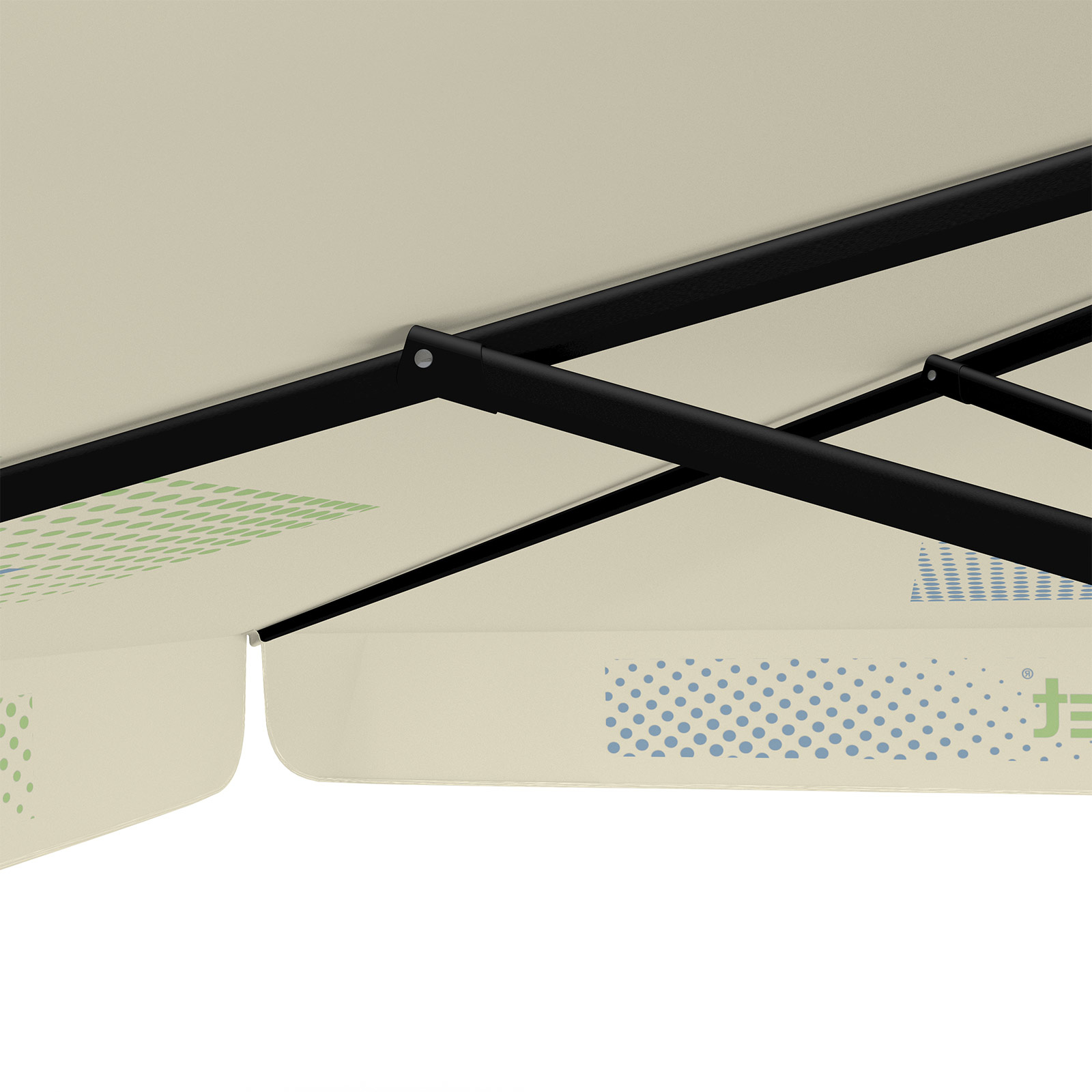 Parasol with logo print, 300 x 300 cm, sturdy ribs