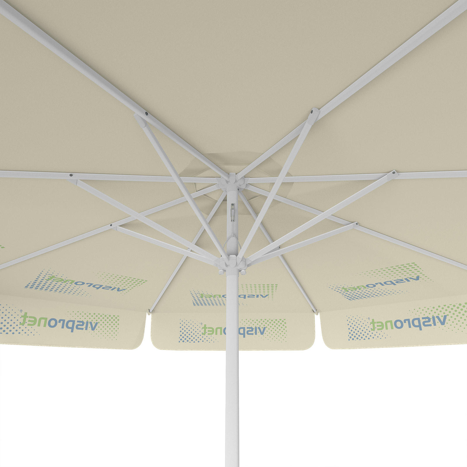 Parasol with logo print, ø 300 cm, view from below