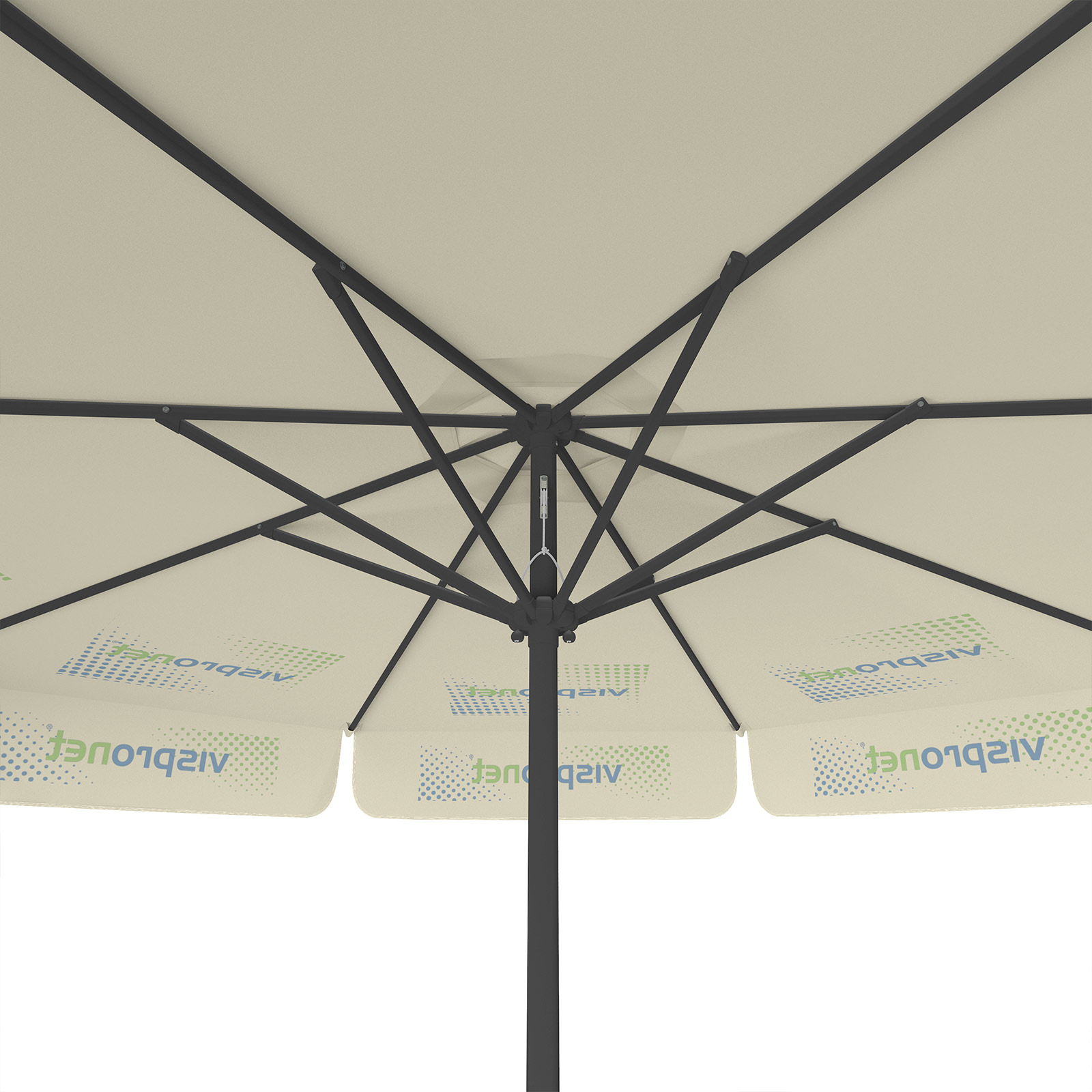 Parasol with logo print, ø 300 cm, view from below