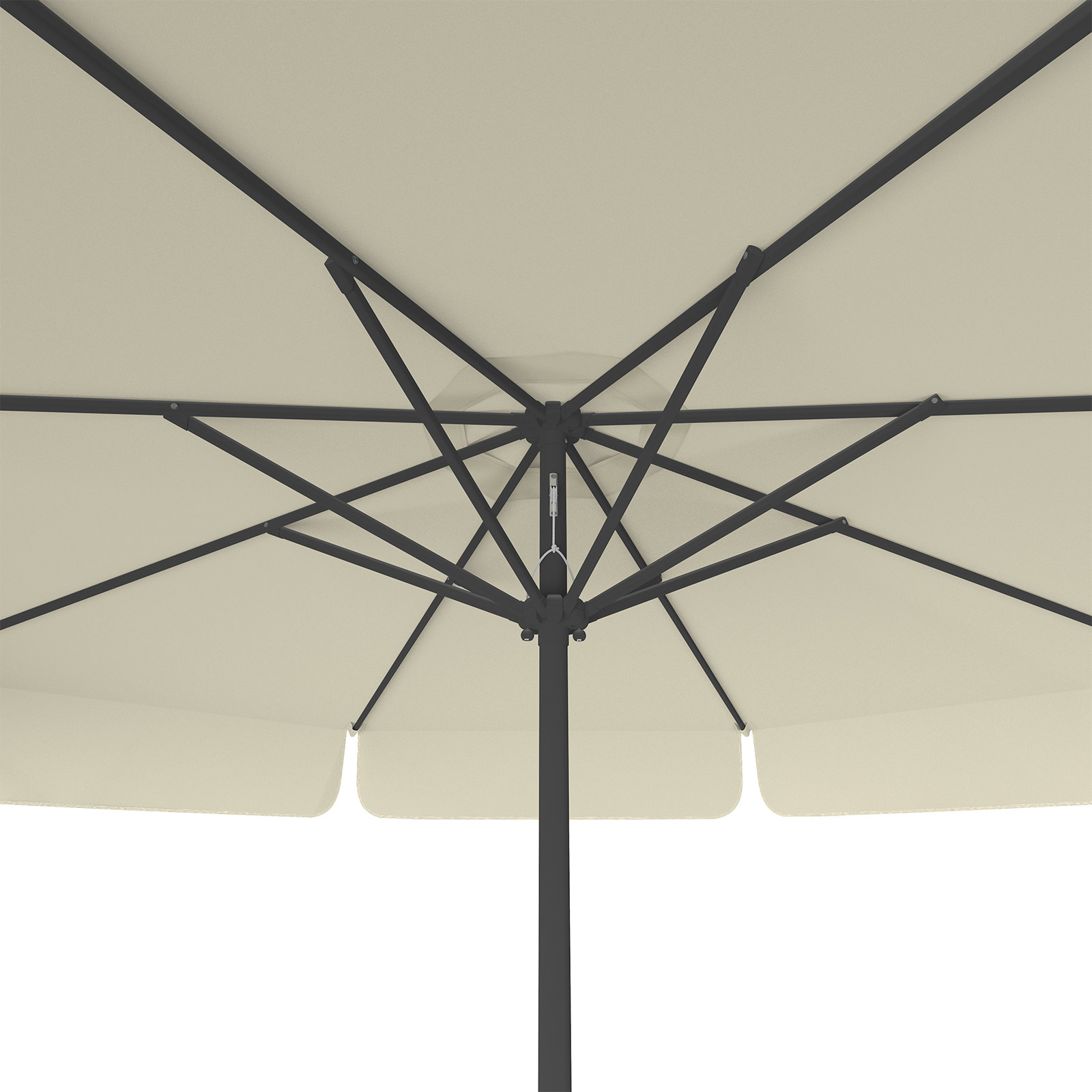 Parasol beige, ø 300 cm, view from below