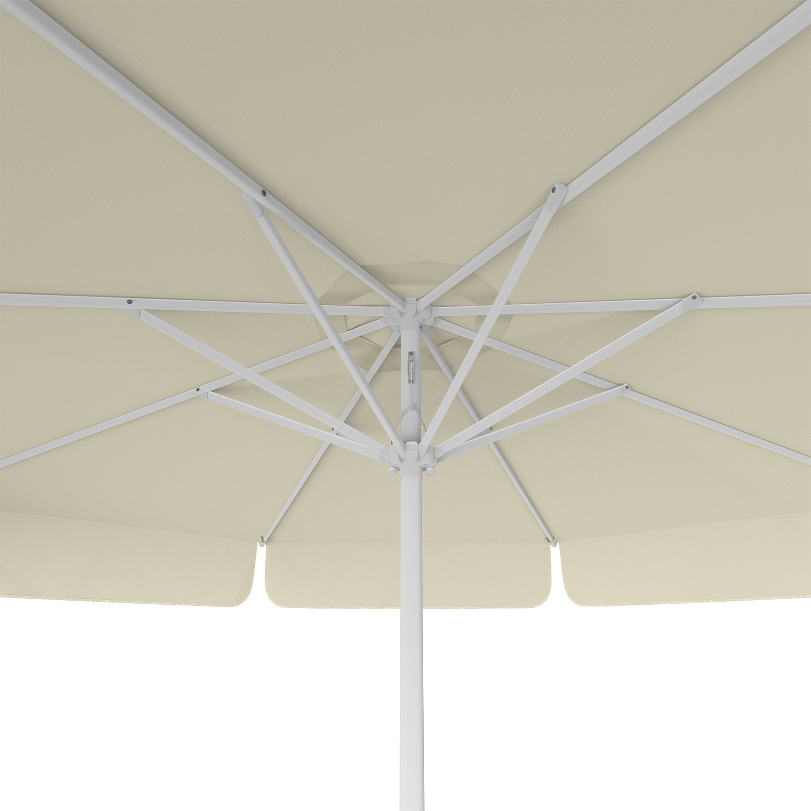 Parasol beige, ø 300 cm, view from below