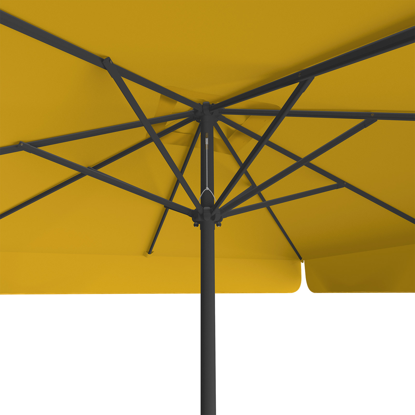 Orange parasol, 250 x 250 cm, view from below