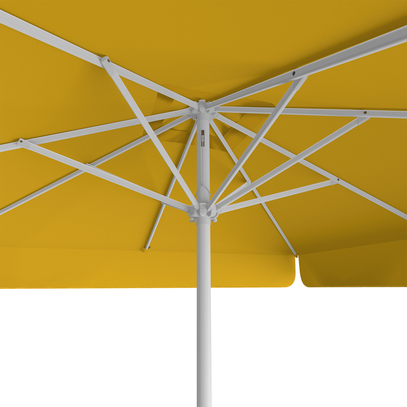Orange parasol, 250 x 250 cm, view from below