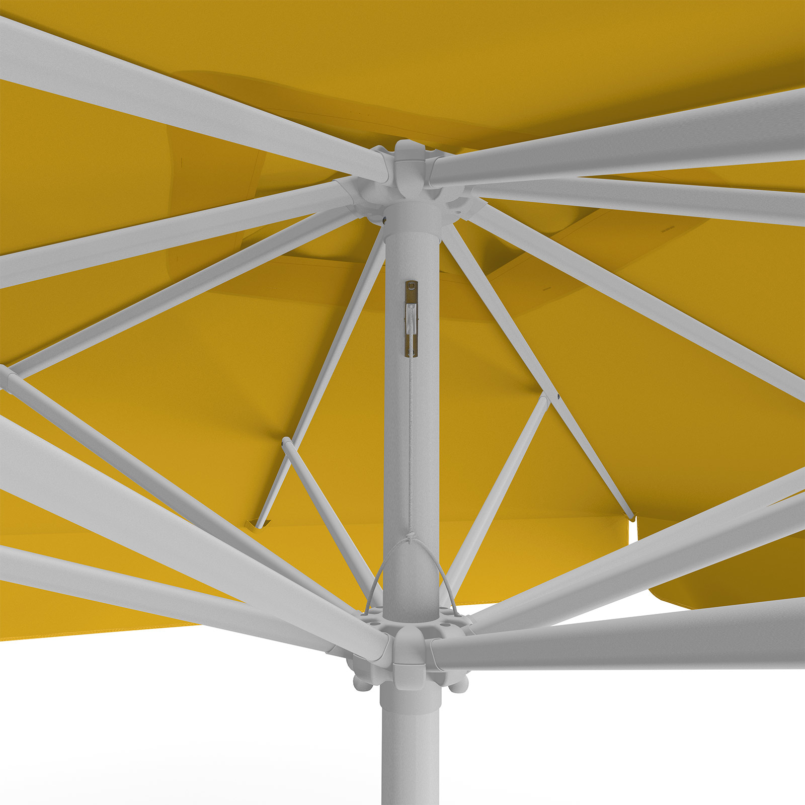 Orange parasol, 250 x 250 cm, detail of pulley system