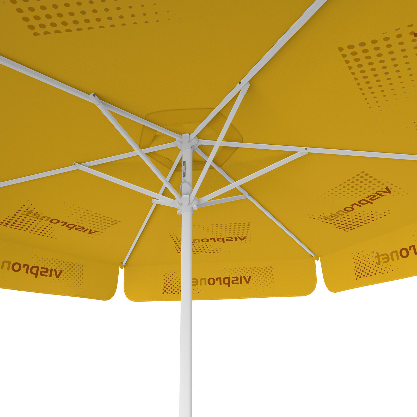 Parasol with logo print, ø 250 cm, view from below