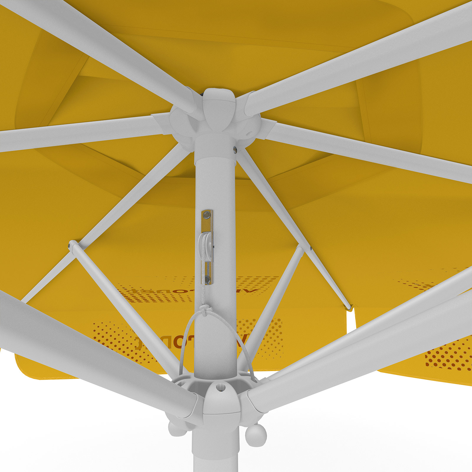 Parasol with logo print, ø 250 cm, view from below