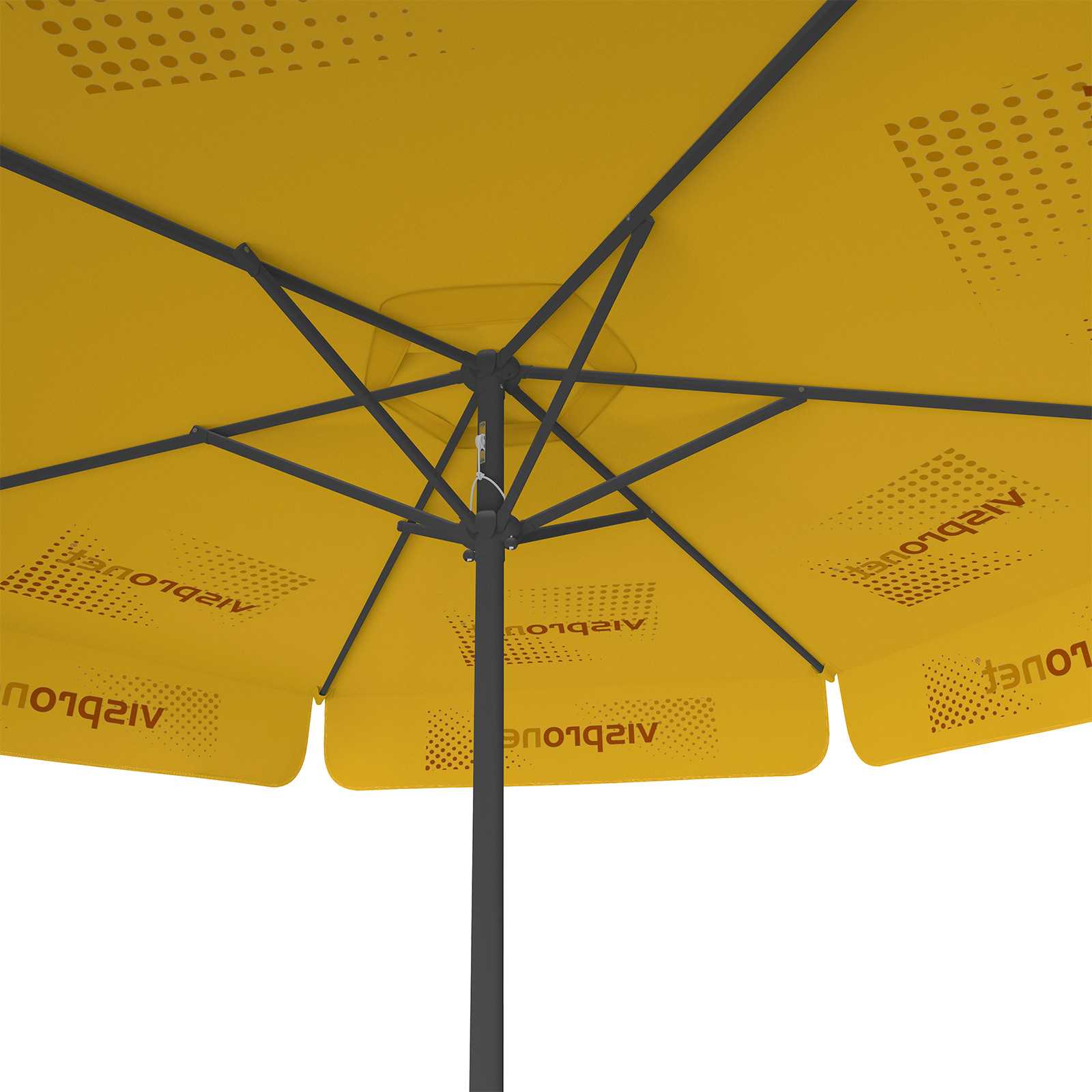 Parasol with logo print, ø 250 cm, view from below