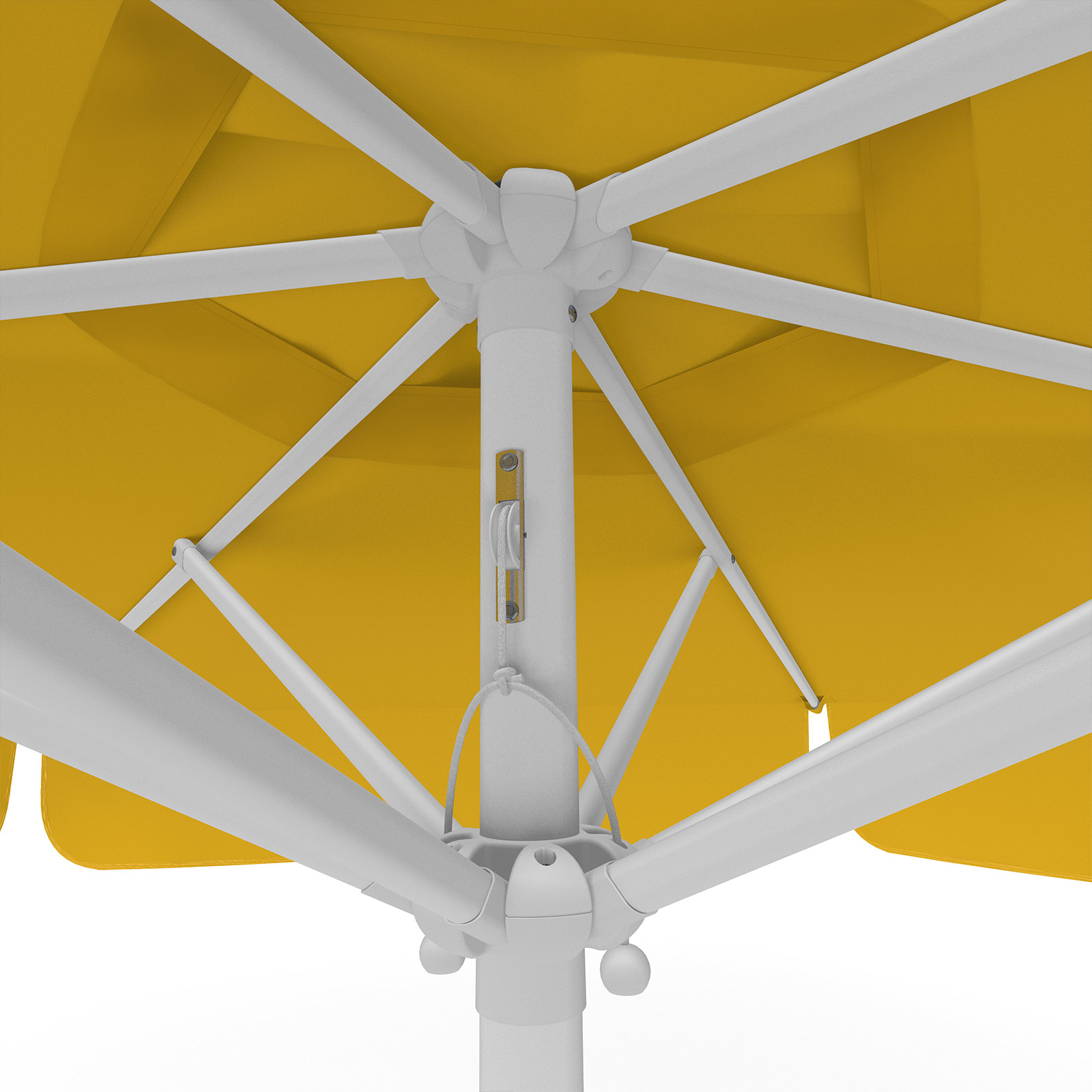Orange parasol, ø 250 cm, detail of pulley system