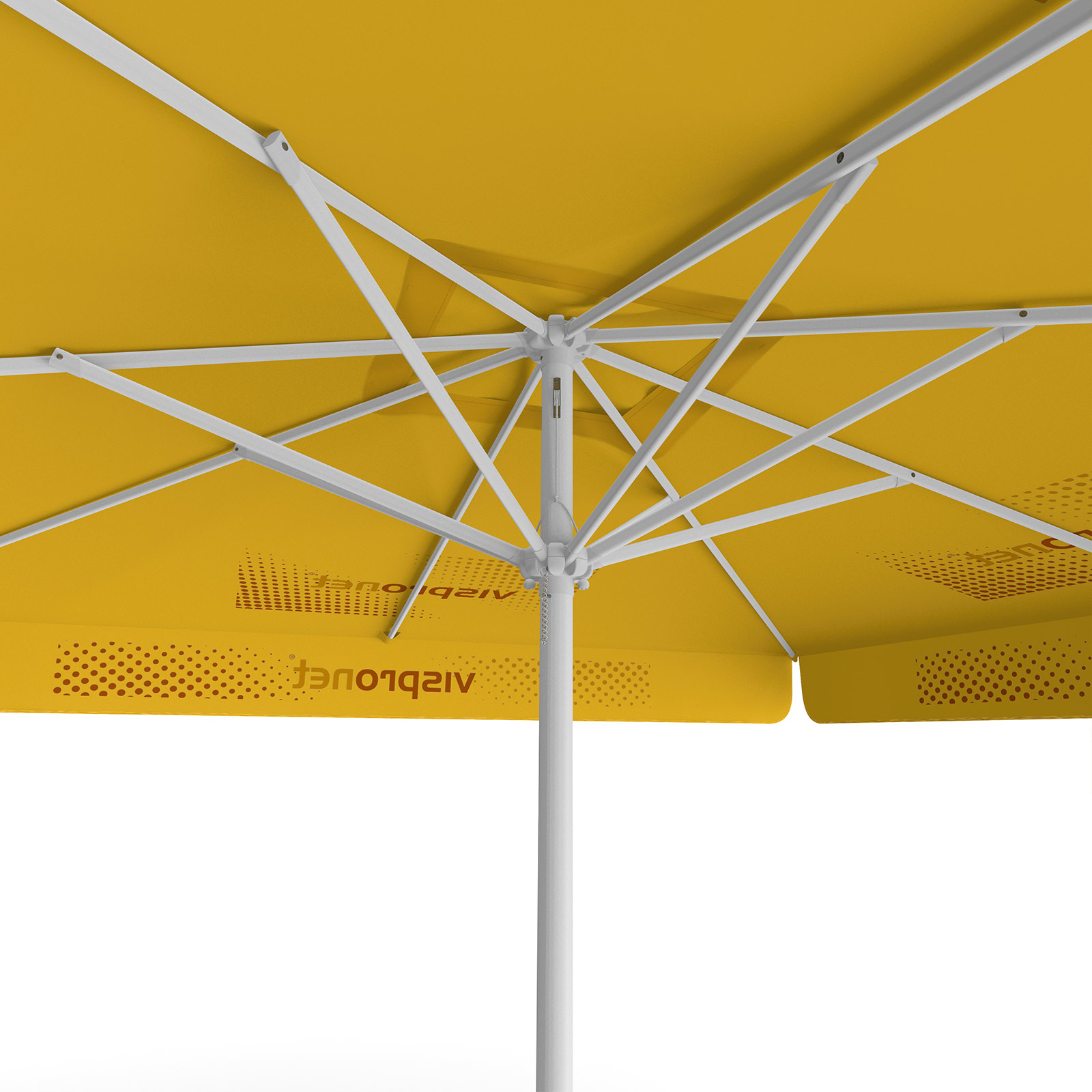 Parasol with logo print, 300 x 300 cm, view from below