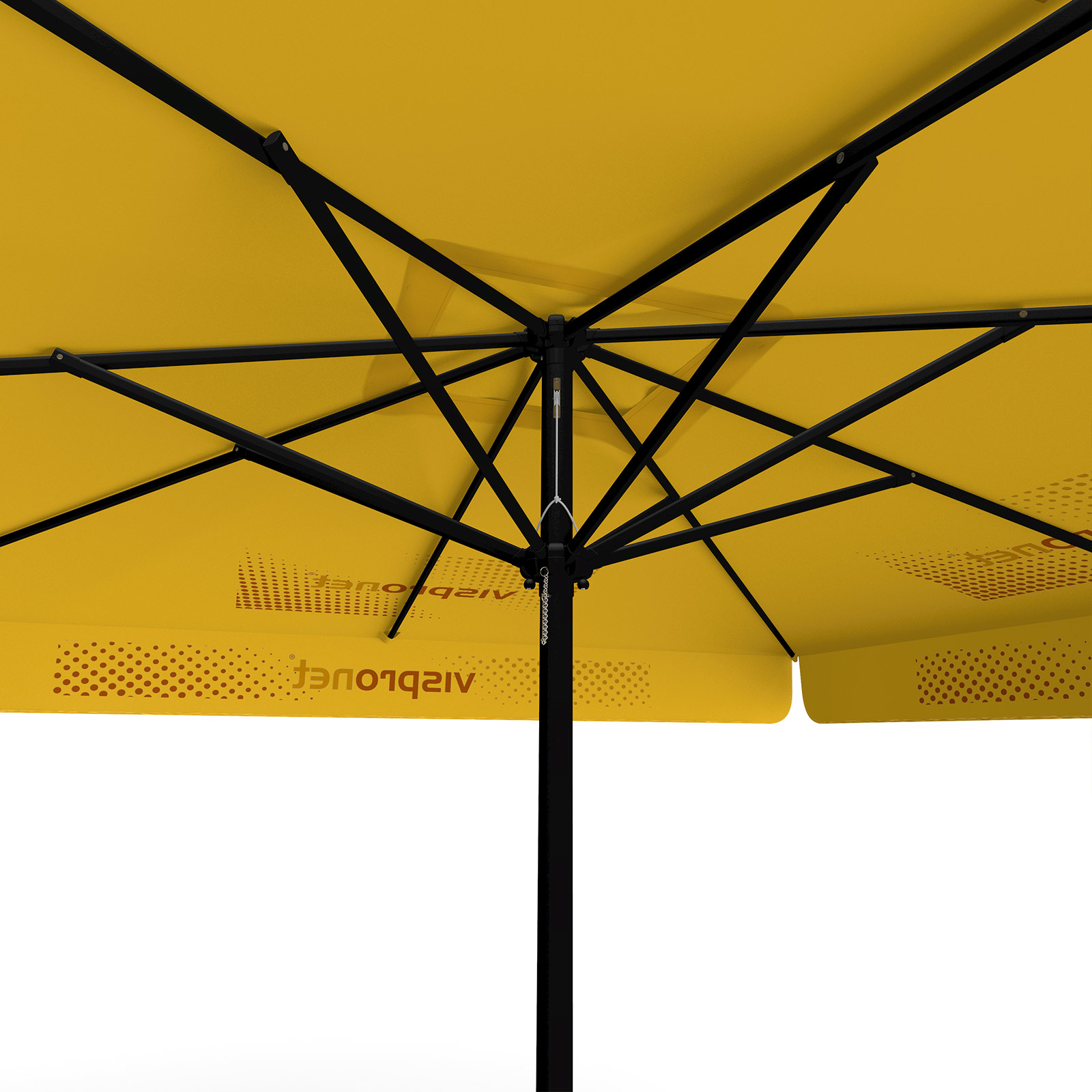 Parasol with logo print, 300 x 300 cm, view from below