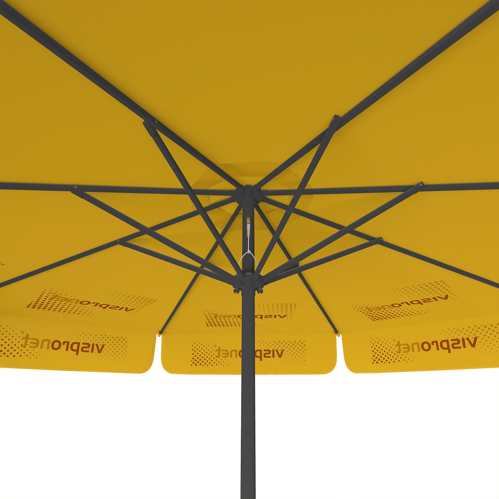 Parasol with logo print, ø 300 cm, view from below