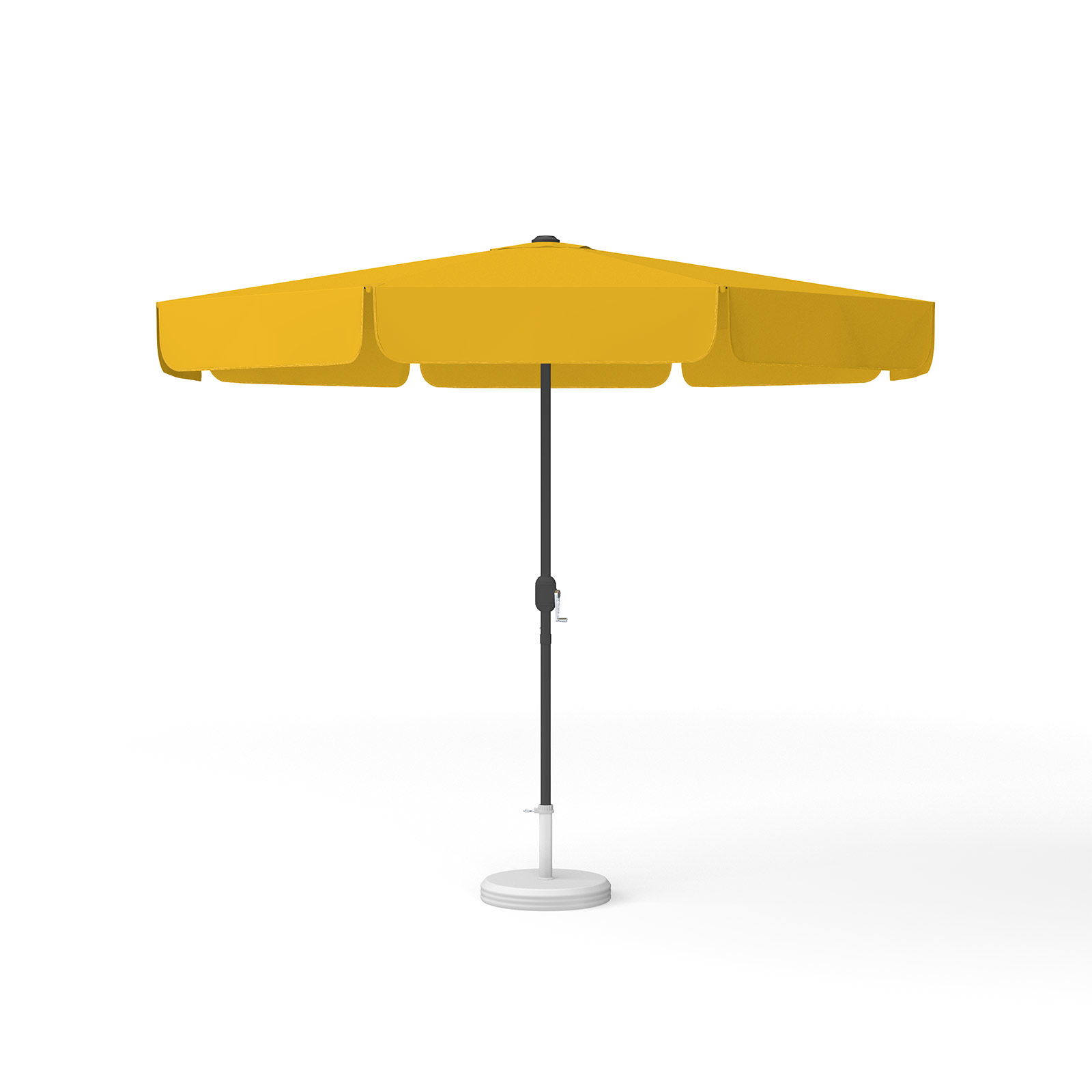 Sunshade orange, round, ø 300 cm with crank, single-colored