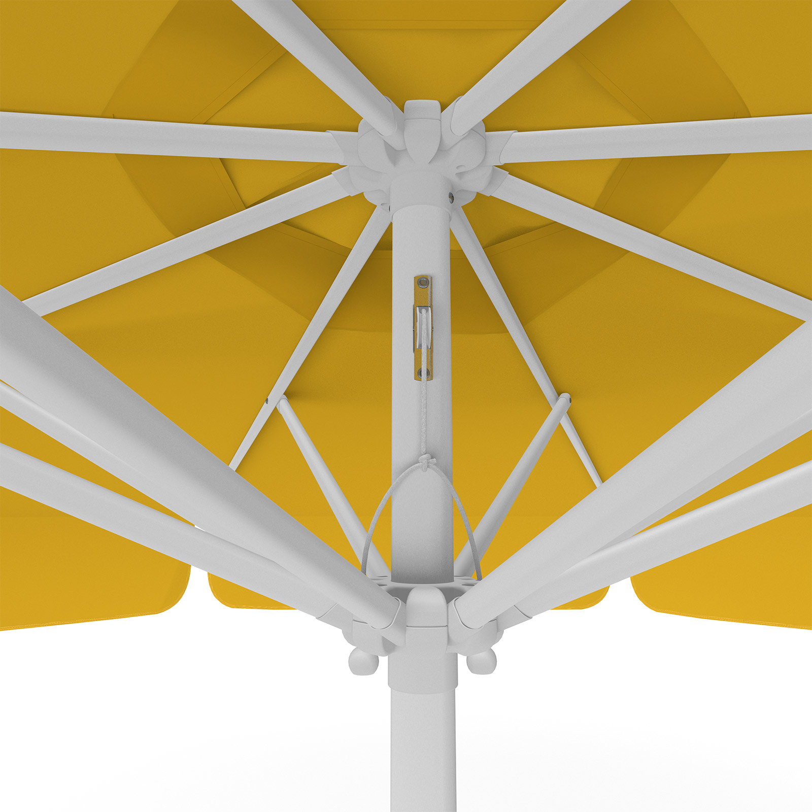 Orange parasol, ø 300 cm, detail of pulley system