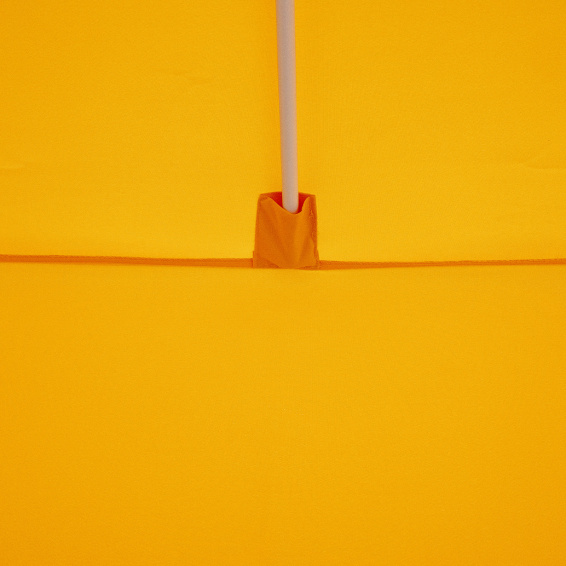 View of the canopy and strut from the inside