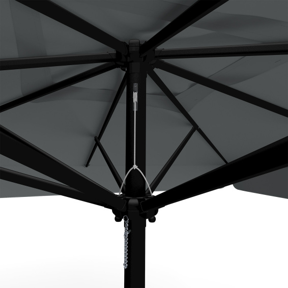 Parasol anthracite 300 x 300 cm – detail of cable pull