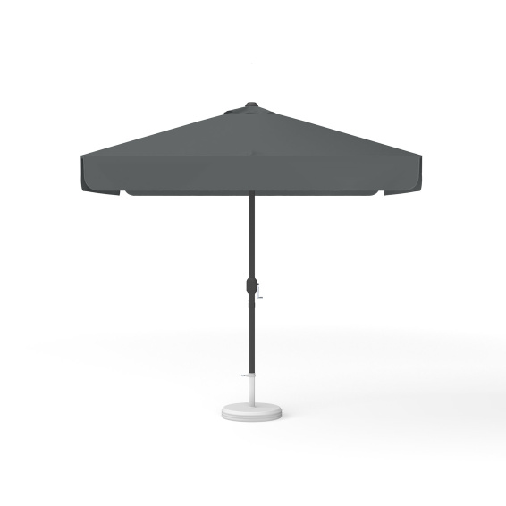 Square parasol, 250 × 250 cm, anthracite – with crank, plain colour