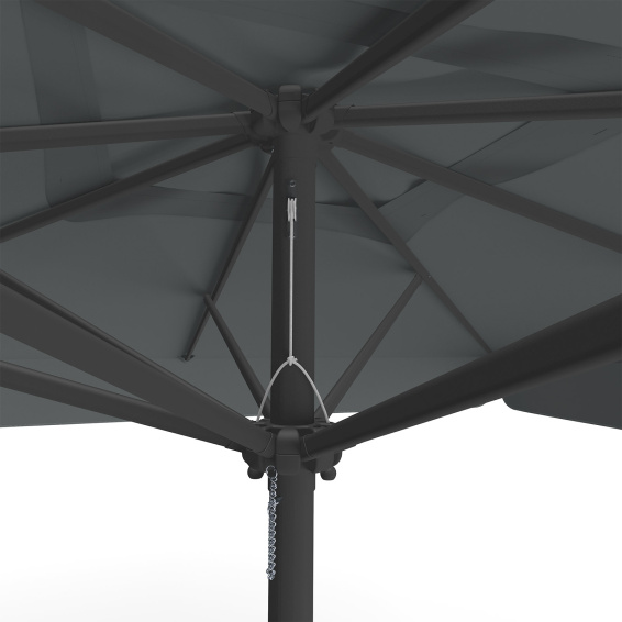 Parasol anthracite 300 x 300 cm – detail of cable pull