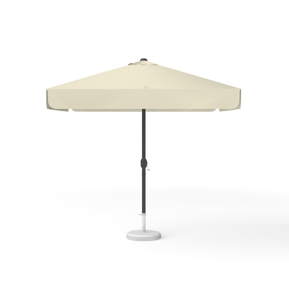 Square parasol, 250 × 250 cm, beige – with crank, plain colour