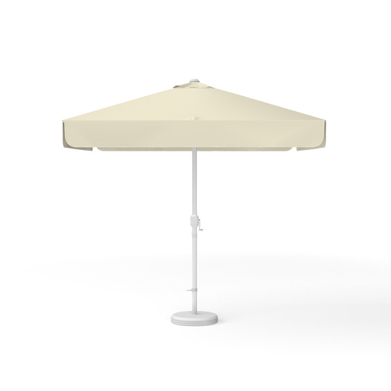 Square parasol, 250 × 250 cm, beige – with crank, plain colour