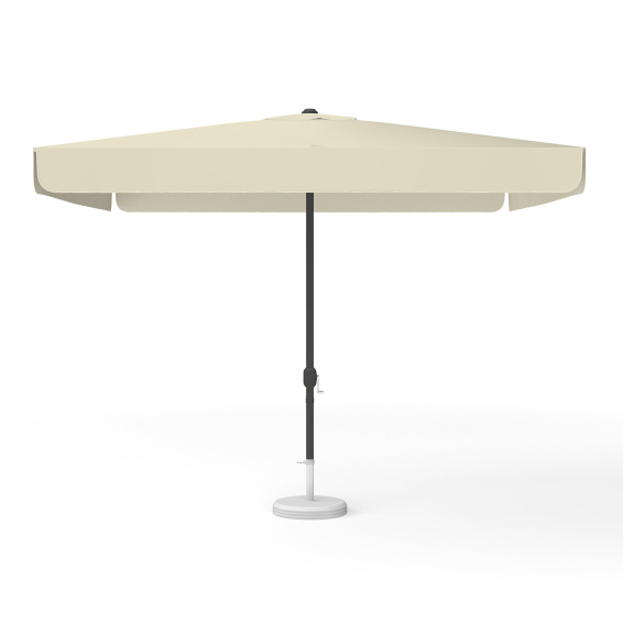 Square parasol 300 x 300 cm beige with crank, plain colour