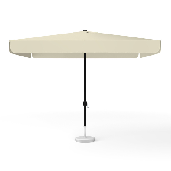 Square parasol 300 x 300 cm beige with crank, plain colour