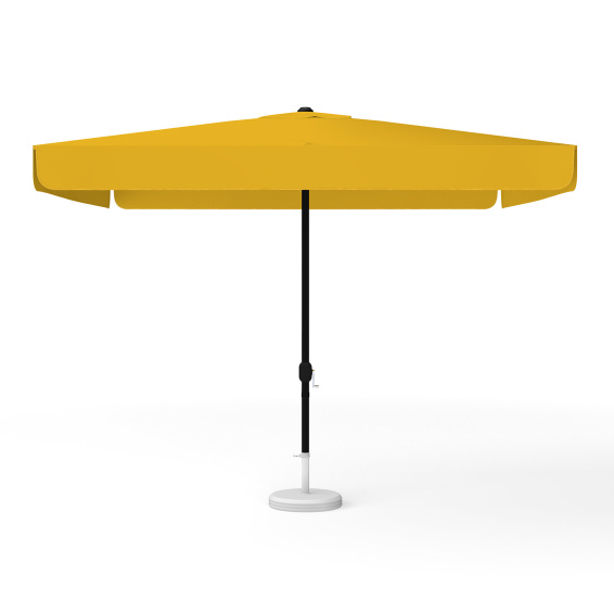 Square parasol 300 x 300 cm orange with crank, plain colour