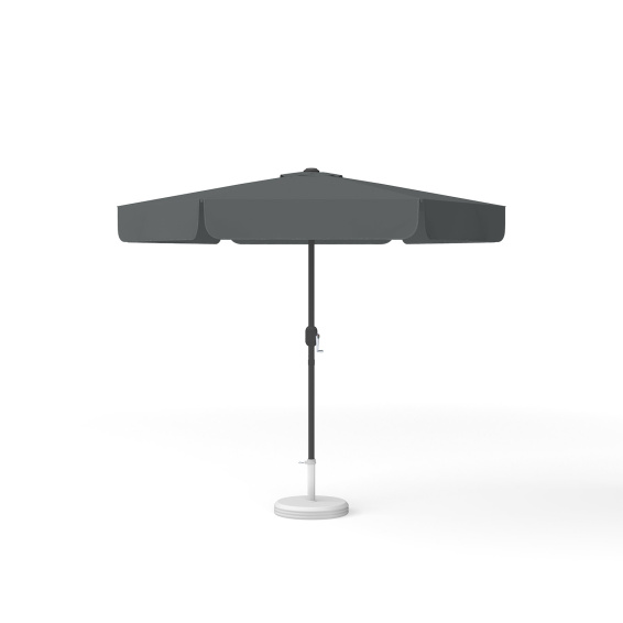 Round parasol, ø 250 cm, anthracite – with crank, plain colour