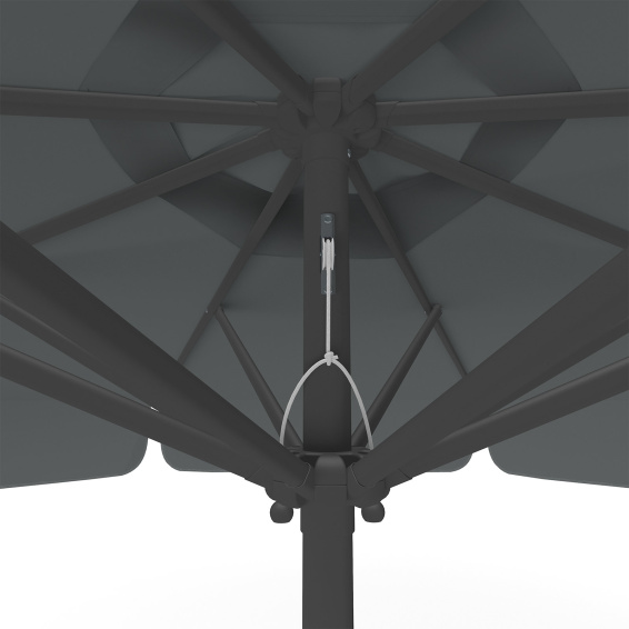 Parasol with crank ø 300 cm, detail of cable pull