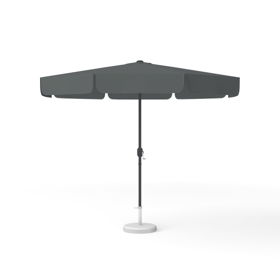Round parasol, ø 300 cm, anthracite – with crank, plain colour