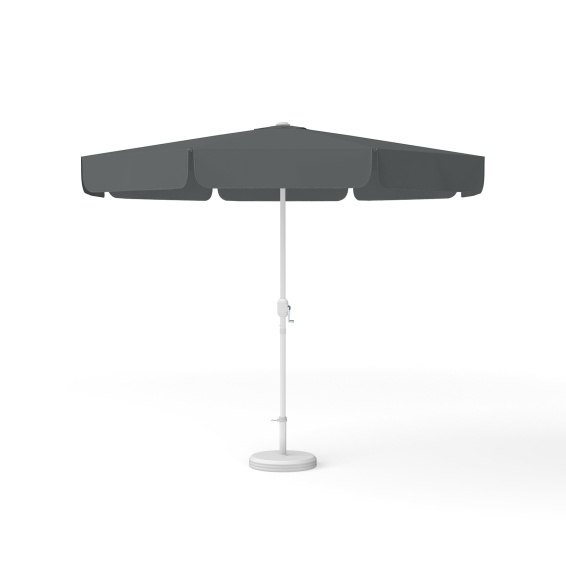 Round parasol, ø 300 cm, anthracite – with crank, plain colour