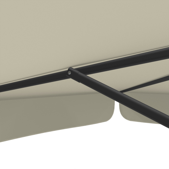 Parasol with crank, robust struts