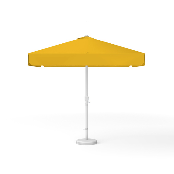 Square parasol, 250 × 250 cm, orange – with crank, plain colour