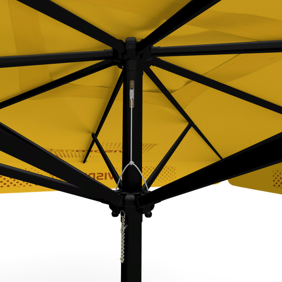 Sonnenschirm mit Logodruck, 300 x 300 cm, Detail Seilzug