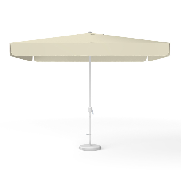 Square parasol 300 x 300 cm beige with crank, plain colour
