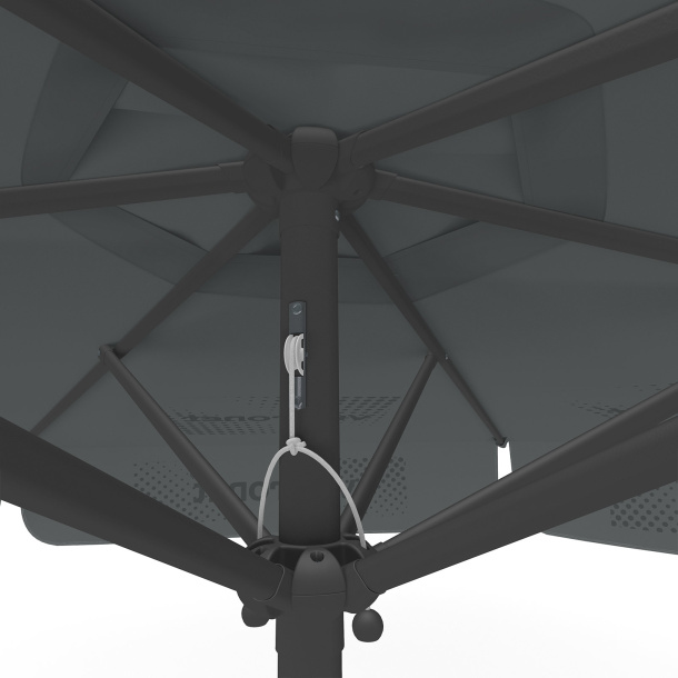 Sonnenschirm mit Logodruck, ø 250 cm, Detail Seilzug