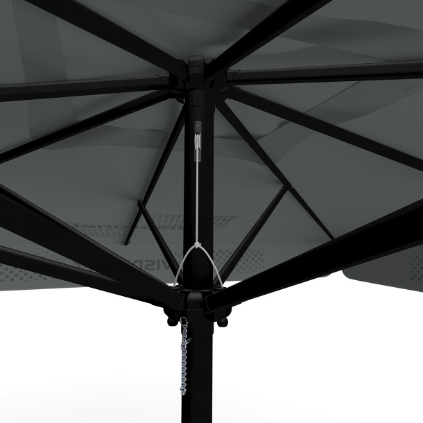 Sonnenschirm mit Logodruck, 300 x 300 cm, Detail Seilzug