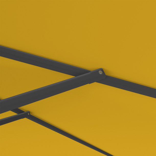 Parasol with crank, robust struts