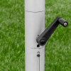 Perfectly tensioned pavilion roof: 5-piece mast with crank system
