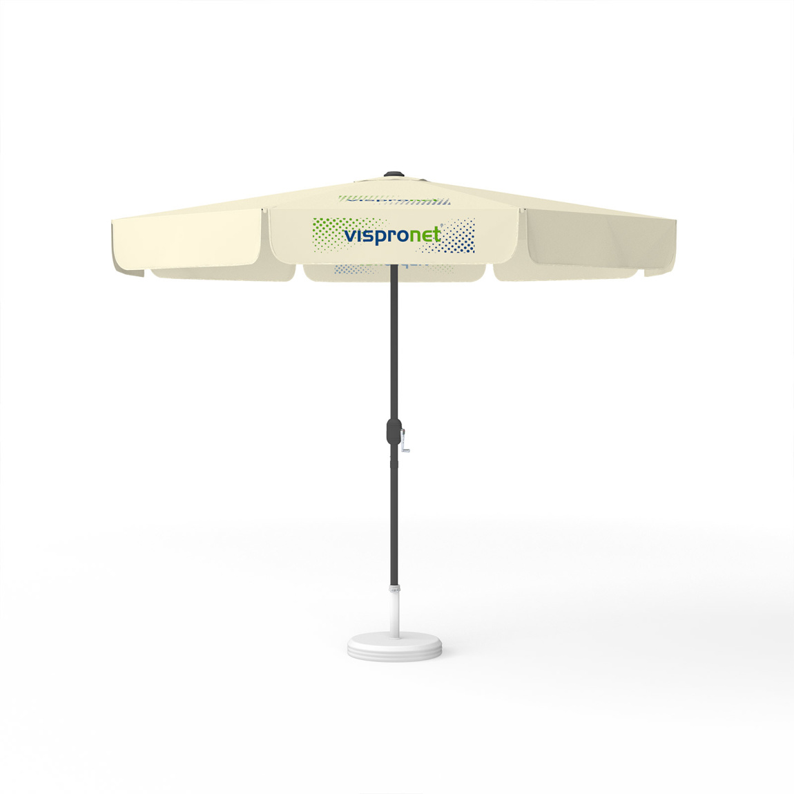 Parasol with logo print, Ø 300 cm, 2 segments printed