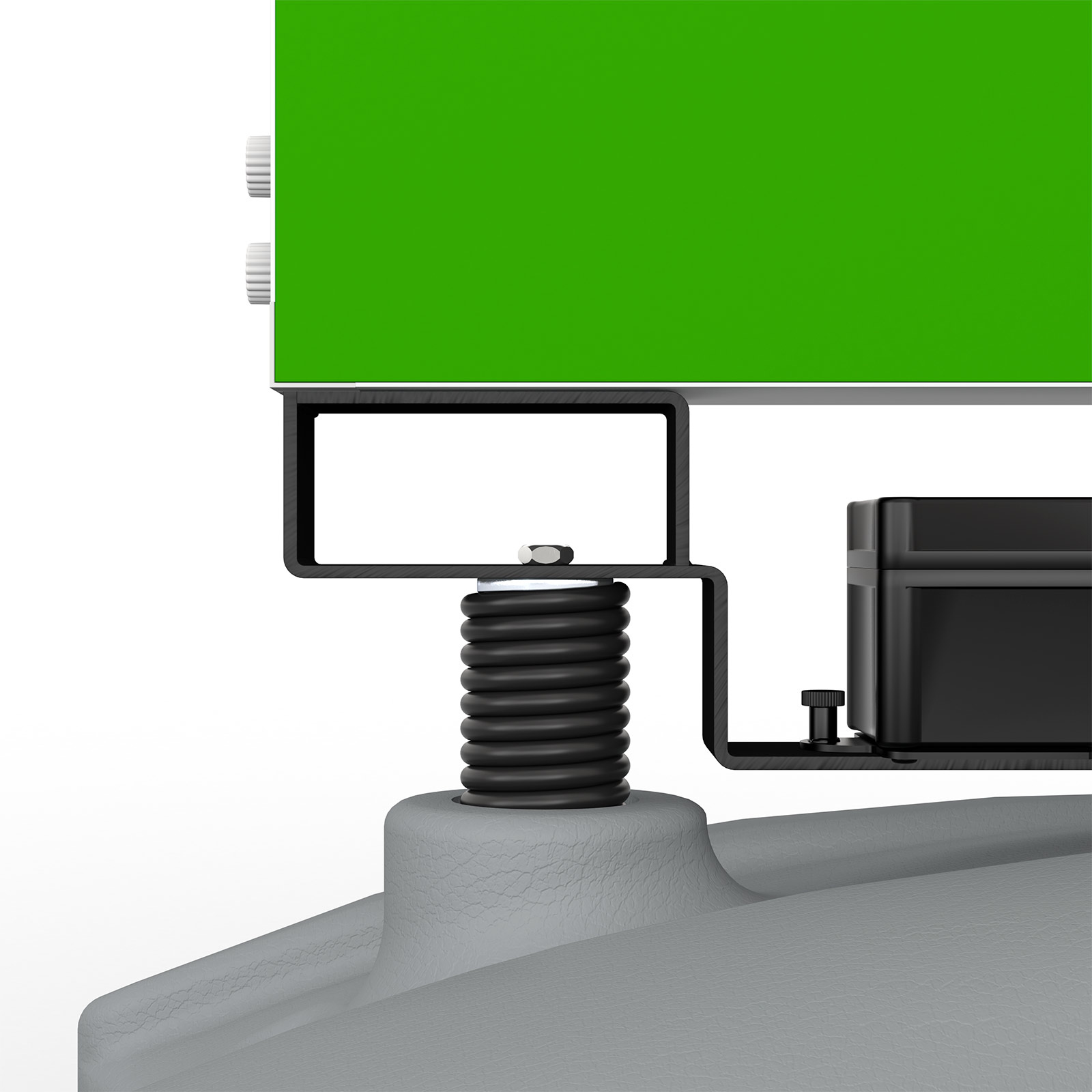 Attachment of the illuminated frame to the water base