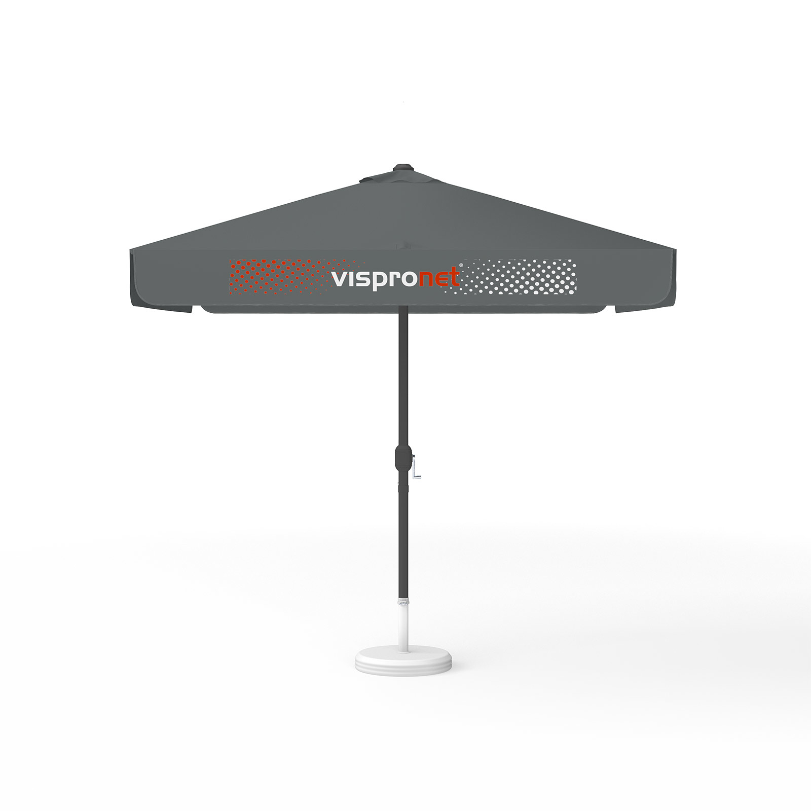 Parasol with logo print, 250 x 250 cm, all 4 valances printed with 1 design