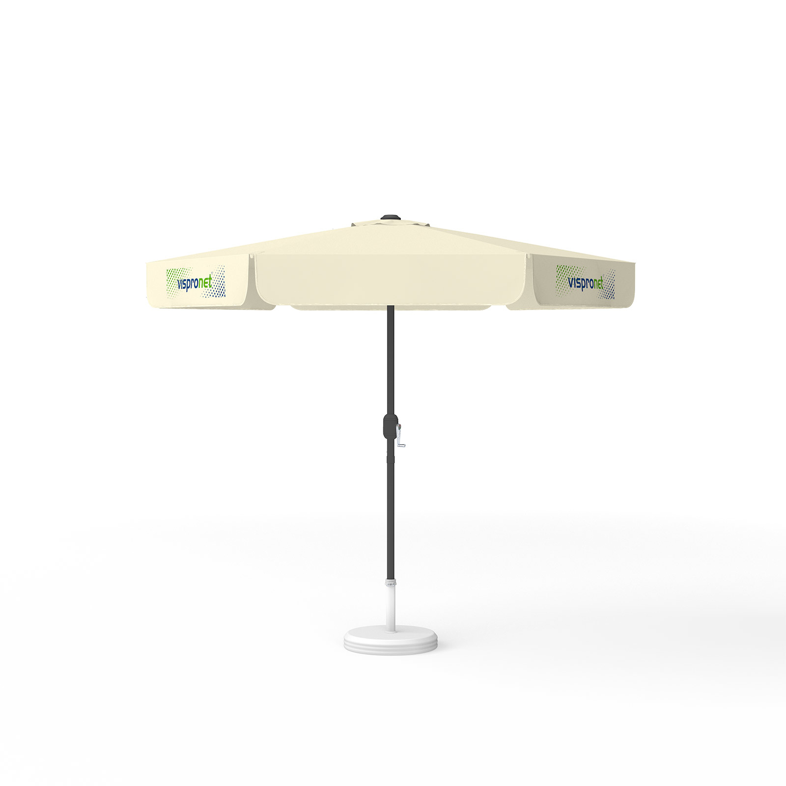 Parasol with logo print, ø 250 cm, 3 printed valances
